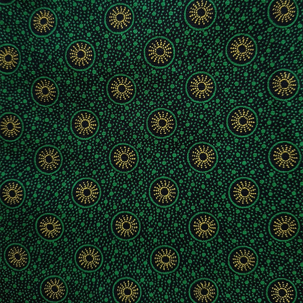 green and yellow shweshwe dresses fabric, fabric, Green quilting fabric, South African fabric, 100% cotton a tape measure is