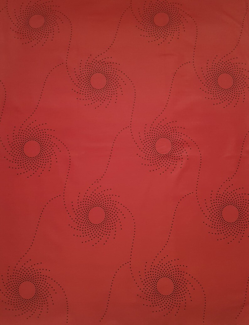 Red Ankara Fabric, 100% cotton red and black African wax print image 4