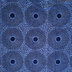 Blue Ankara fabric, African print by the Yard, Record Ankara Fabric, Blue Ankara, Circle print, 100% cotton, GTP fabric, Geometric print image 5