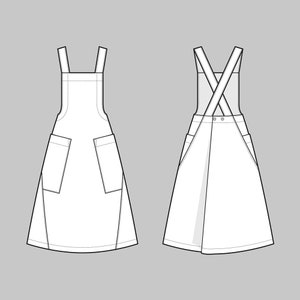 Apron Dress Pattern by The Assembly Line, Apron paper sewing pattern