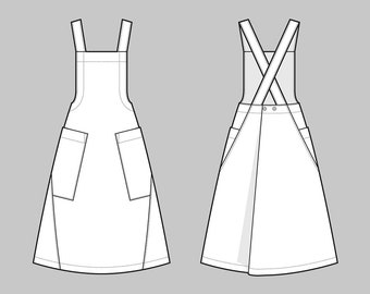 Apron Dress Pattern by The Assembly Line, Apron paper sewing pattern