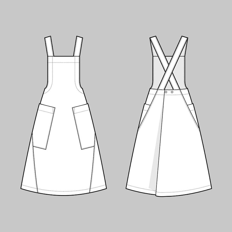 Apron Dress Pattern by the Assembly Line Apron Paper Sewing Etsy UK
