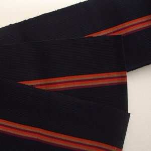 Blue Aso-oke, Woven Fabric, Strip Fabric, Blue with Dark Red and Orange, Handwoven fabric, Modern Aso Oke Fabric, Sold by the Metre