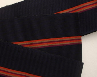 Blue Aso-oke, Woven Fabric, Strip Fabric, Blue with Dark Red and Orange, Handwoven fabric, Modern Aso Oke Fabric, Sold by the Metre