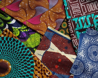 African Fabric Scrap Bag, 100% cotton fabric, patchwork and quilting fabric