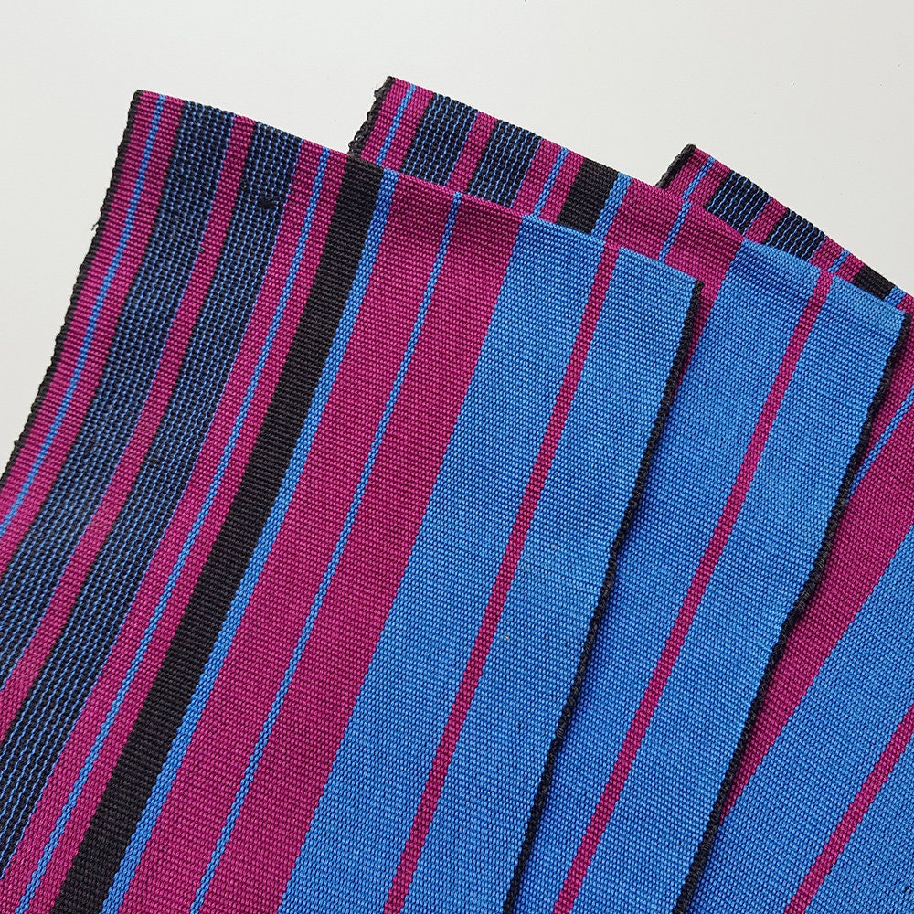 Woven Fabric Asooke Strips Sold By the Metre Pink and Blue Etsy