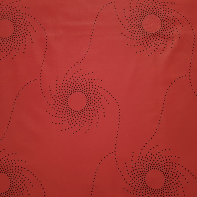 Red Ankara Fabric, 100% cotton red and black African wax print image 6