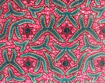 Pink African fabric, Pink ankara fabric by the Yard, African fabric shop