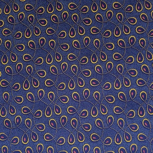 Blue Yellow and Pink Shweshwe fabric by the metre, Blue Quilting fabric image 3