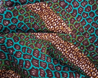 Leopard Print, African print, By the Yard, Green and Brown Ankara, African Textile, African Shop, Ankara fabric, 100% cotton, Dressmaker