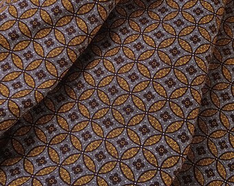 Brown and Gold Shweshwe fabric, Chocolate Brown Fabric, South African fabric, Quilting Fabric, Brown Three cats shweshwe