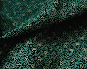 Tissu Shweshwe flocons de neige vert et jaune, tissu courtepointe, tissu sud-africain