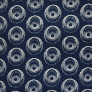 Blue Quilting Fabric, Blue shweshwe fabric by the half metre, Three cats shweshwe Blue Orbs