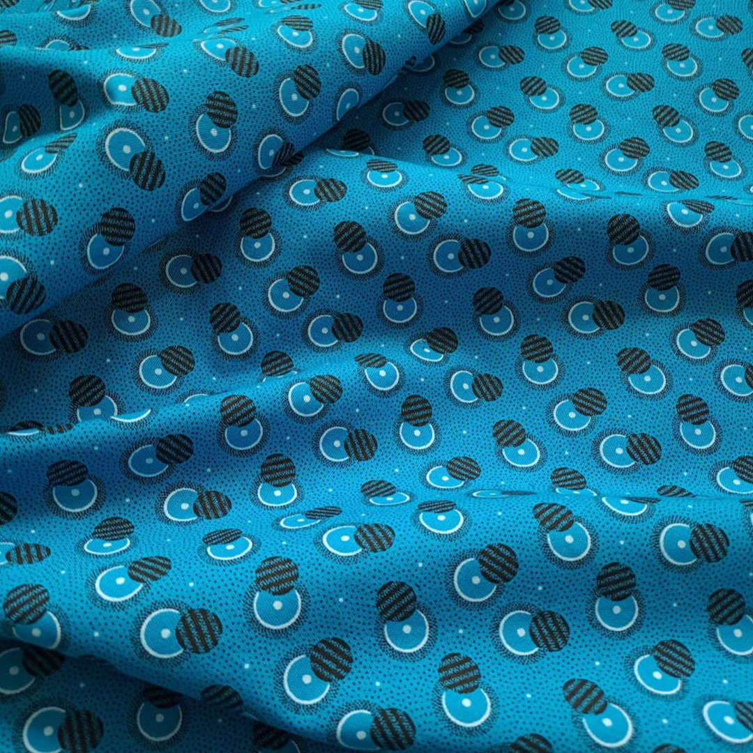Turquoise Shweshwe Fabric by the Metre, 100% Cotton Turquoise Quilting