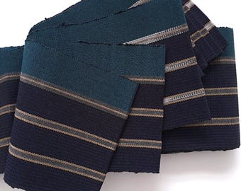 Nigerian Green and Blue Aso Oke, Woven Strip Fabric by the metre, Aso oke by the metre