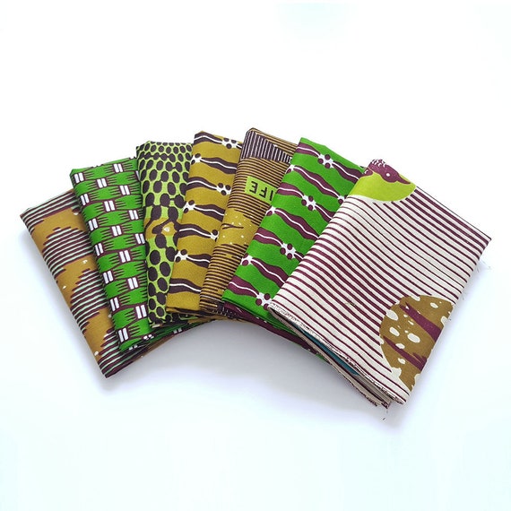 African Ankara cire en coton imprimé Tissu Fat Quarter Bundle Artisanat Courtepointe Patchwork 