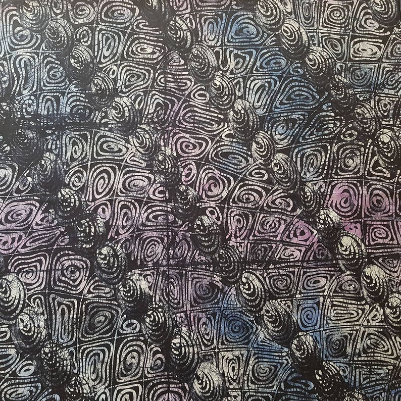 4.8 Yard Length Nigerian Fabric Handmade Batik Fabric Red Brushstrokes Batik Fabric