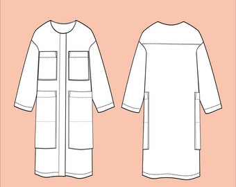 Lab Coat Sewing Pattern by The Assembly Line, Workwear Coat Pattern