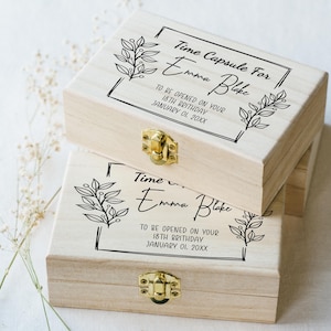 Personalized Wooden Time Capsule Box: Milestone Keepsake
