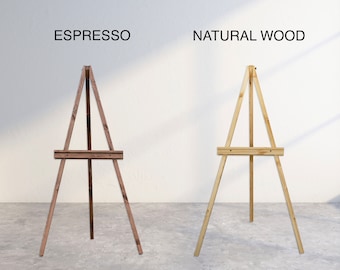 Solid Wood Easel: Wedding Sign Stand, Adjustable Shelf (68/36 Inch)