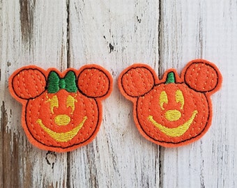 Pumpkin Mouse Feltie  (UNCUT FELTIE) Halloween Mouse, Pumpkin Feltie, Mice Felties, Felt Embellishments, Felt Applique, Hair Bow Supplies