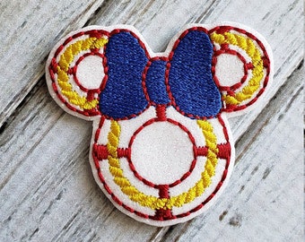 Life Preserver Mouse Glitter Feltie (UNCUT FELTIE) Felt Embellishments * Felt Applique * Hair Bow Supplies