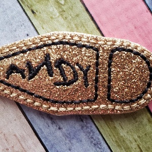 Woody Boot Glitter Feltie (UNCUT FELTIE) Boot Feltie, Felt Embellishments, Felt Applique, Hair Bow Supplies