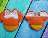 Pumpkin Mouse Feltie (UNCUT FELTIE) Halloween Mouse, Pumpkin Feltie, Mouse Feltie, Felt Embellishments, Felt Applique, Hair Bow Supplies