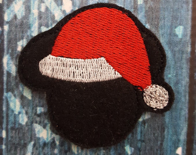 Christmas Felties Santa Hat Feltie, UNCUT FELTIE Felt Embellishments * Felt Applique * Hair Bow Supplies * Mouse Feltie