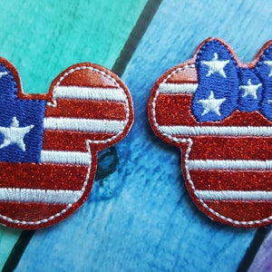 4th Of July Mice Felties  (UNCUT FELTIE) Felt Embellishments * Felt Applique * Hair Bow Supplies * Mice Felties * Mouse Felties