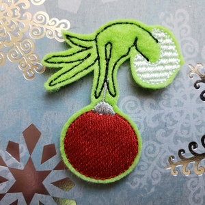 Mean One Feltie (UNCUT FELTIE) Christmas Feltie, Embellishments, Felt Applique, Hair Bow Supplies