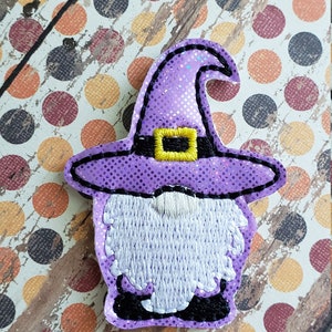 Witch Gnome Glitter Feltie  (UNCUT FELTIE) Felt Embellishments * Felt Applique * Hair Bow Supplies