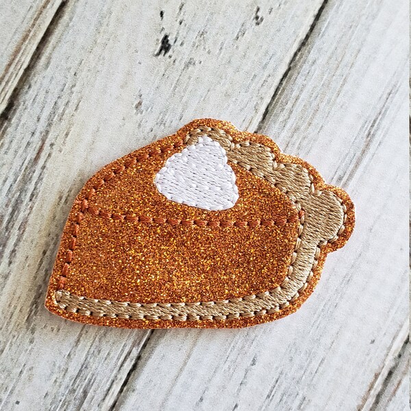 Pumpkin Pie GLITTER Feltie (UNCUT FELTIE) Embellishments, Felt Applique, Hair Bow Supplies