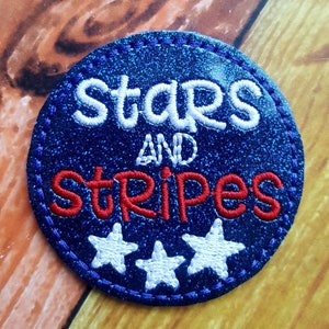 Stars and Stripes Glitter Feltie ( UNCUT FELTIE ) 4th of July Feltie * Felt Embellishments * Felt Applique * Hair Bow Supplies