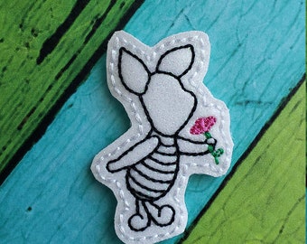 Pig Glitter Feltie ( UNCUT FELTIE )  Felt Embellishments * Felt Applique * Hair Bow Supplies