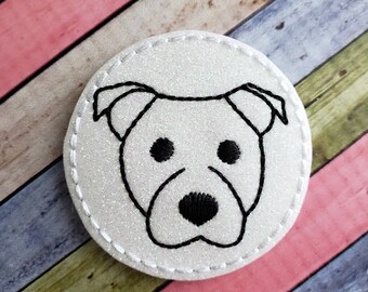 Pit Bull Dog Glitter Feltie (UNCUT FELTIE) Felt Embellishments, Felt Applique, Hair Bow Supplies, Animal Feltie