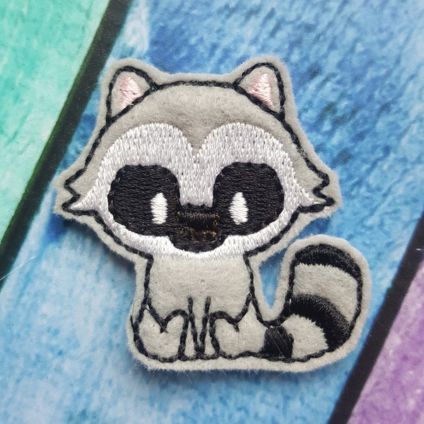 Racoon Feltie ( UNCUT FELTIE )  Felt Embellishments, Felt Applique, Hair Bow Supplies