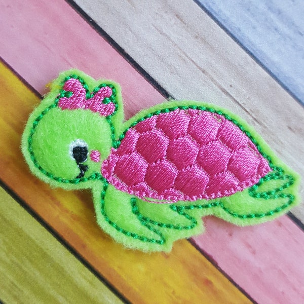 Turtle Feltie ( UNCUT FELTIE ) Felt Embellishments, Felt Applique, Hair Bow Supplies