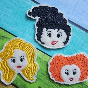 Halloween Witches Felties  (UNCUT FELTIE) Witch Sister Felties, Felt Embellishments, Felt Applique, Hair Bow Supplies