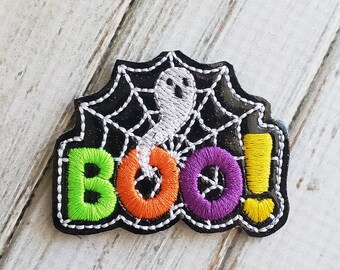 Halloween Boo Spider Web Heart Glitter Feltie (UNCUT FELTIE) Spider Web Feltie * Felt Embellishments * Felt Applique * Hair Bow Supplies