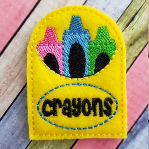 Crayon Box Feltie ( UNCUT FELTIE )  Felt Embellishments, Felt Applique, Hair Bow Supplies