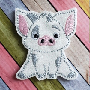 Pig Glitter Feltie ( UNCUT FELTIE )  Felt Embellishments * Felt Applique * Hair Bow Supplies