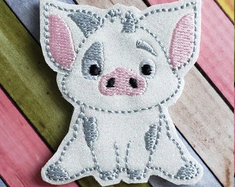 Pig Glitter Feltie ( UNCUT FELTIE )  Felt Embellishments * Felt Applique * Hair Bow Supplies