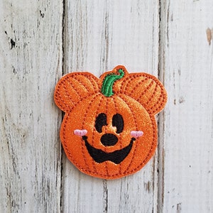 Pumpkin Boy Glitter Feltie  (UNCUT FELTIE) Mouse Feltie, Mouse Ears Feltie, Halloween Feltie, Holiday Feltie