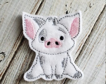 Pig Felt Feltie ( UNCUT FELTIE )  Felt Embellishments * Felt Applique * Hair Bow Supplies