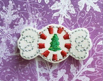 Christmas Candy Glitter Feltie (UNCUT FELTIE) Christmas Feltie, Embellishments, Felt Applique, Hair Bow Supplies