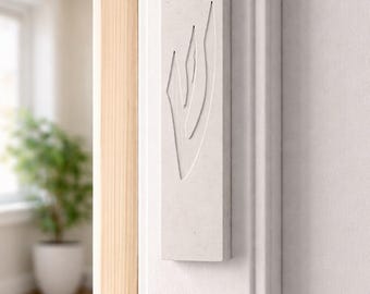 Handmade Concrete Mezuzah with Large Shin | Modern Judaica | Jewish Gift | Hebrew Home Blessing | Mezuzah case | Judaica | Mezuzah