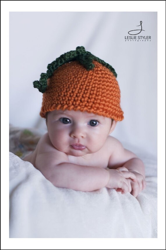 Items similar to 50 OFF SALE Crochet Pumpkin Orange Hat for Newborn to 3 months Autumn Harvest