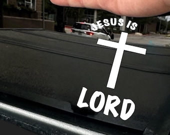 Jesus Is Lord Car Bumper Sticker: Christian Religious Decal