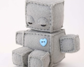 Tiny Sleepy handmade Plush Robot